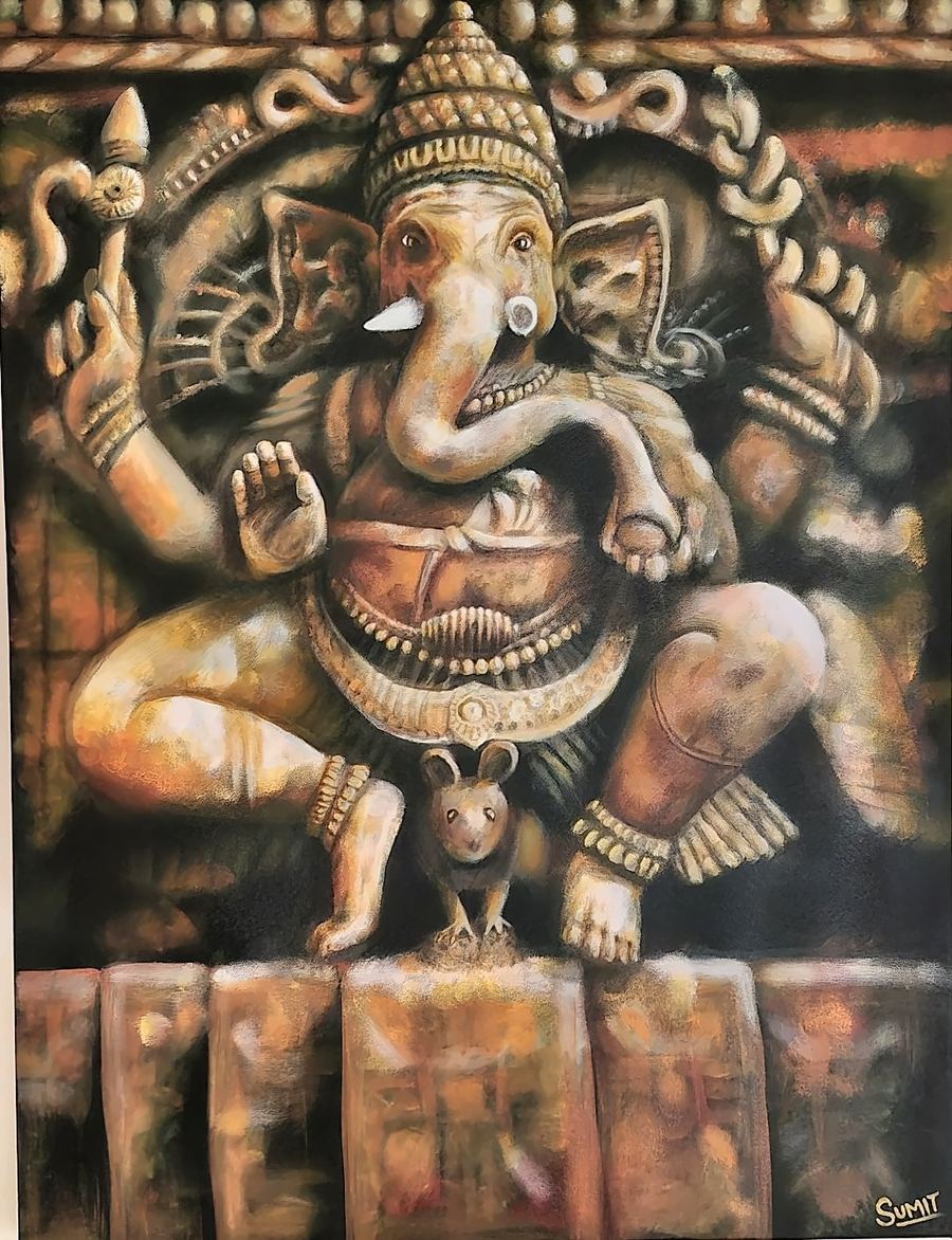 Eternal Ganesha, an acrylic painting by Sumit Anand